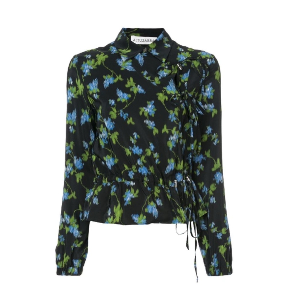 Altuzarra TERESE FLORAL-PRINT SILK CREPE DE CHINE BLOUSE
